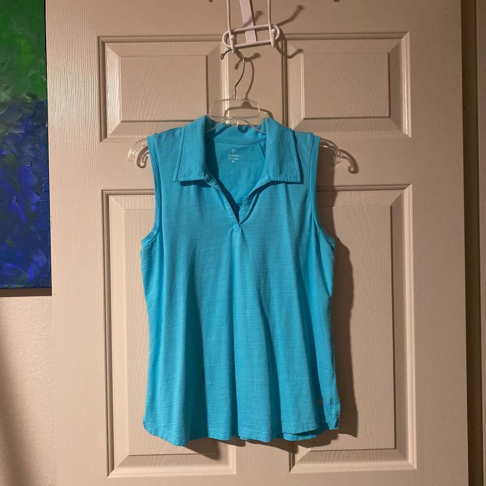 Talbots Women's Sleeveless Supersoft Slub Polo Shirt